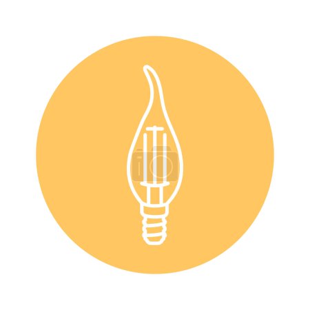 Téléchargez les illustrations : Ampoule bougie icône ligne noire. - en licence libre de droit