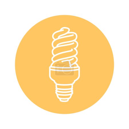 Illustration for Spiral lamp black line icon. - Royalty Free Image