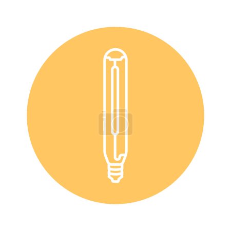 Illustration for Tubular, T lamp black line icon. - Royalty Free Image