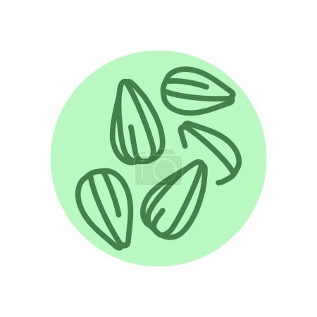 Ilustración de Icono de línea negra de semillas de girasol. Comida orgánica natural súper. - Imagen libre de derechos