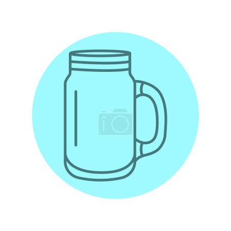 Téléchargez les illustrations : Tasses en verre pour smoothies icône ligne noire. Dishware - en licence libre de droit