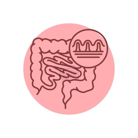 Ilustración de Icono de línea negra de la enfermedad celíaca. Enfermedades autoinmunes - Imagen libre de derechos