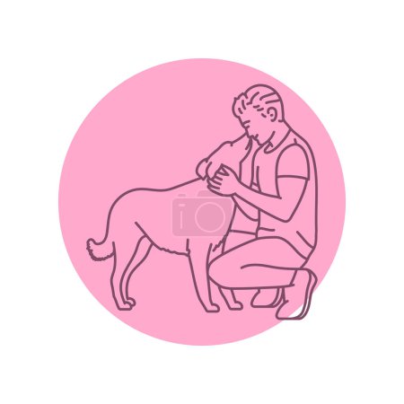 Illustration for Animal volunteer black line icon. Pictogram for web page - Royalty Free Image