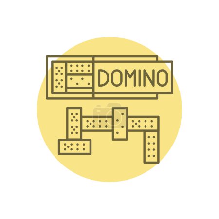 Ilustración de Juego de dominó línea negra icono. - Imagen libre de derechos