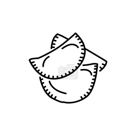 Illustration for Cheburek black line icon. - Royalty Free Image