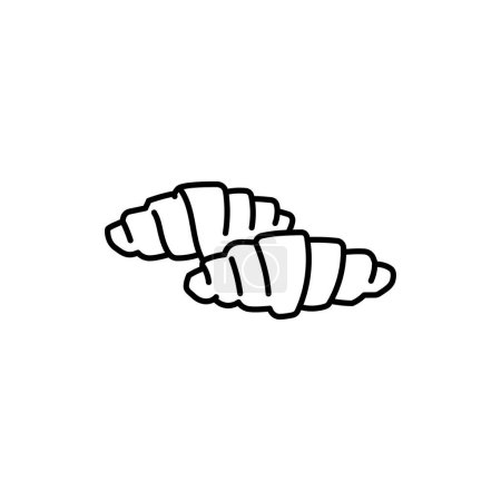 Ilustración de Croissant icono de línea negra. - Imagen libre de derechos
