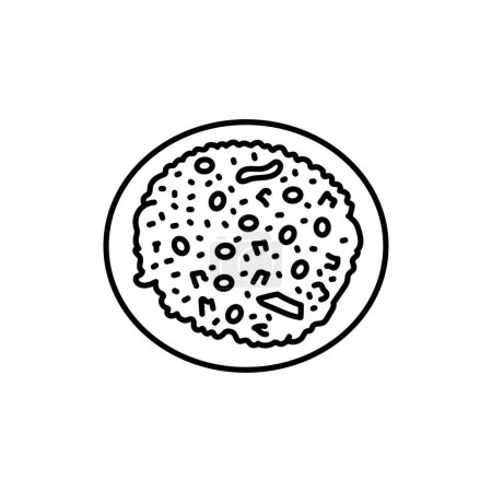 Téléchargez les illustrations : Icône ligne noire pizza. - en licence libre de droit