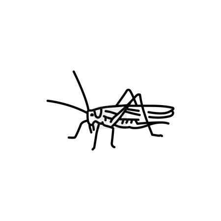 Illustration for Grasshopper black line icon. - Royalty Free Image
