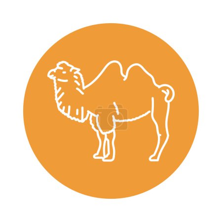 Illustration for Camel black line icon. Farm animals. - Royalty Free Image