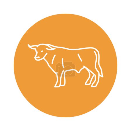Ilustración de Toro icono de línea negra. Animales de granja. - Imagen libre de derechos