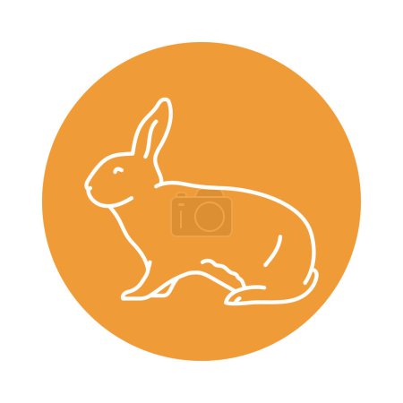 Illustration for Rabbit black line icon. Farm animals. - Royalty Free Image