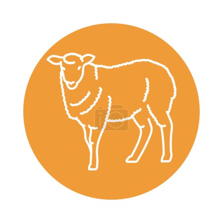 Illustration for Sheep black line icon. Farm animals. - Royalty Free Image