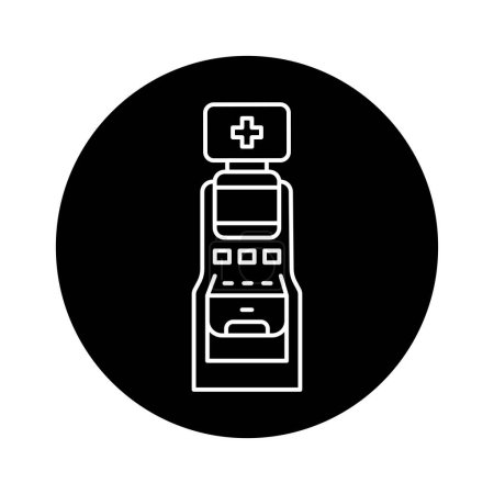 Ilustración de Icono de línea negra de telemedicina de autoservicio. Pictograma para página web - Imagen libre de derechos