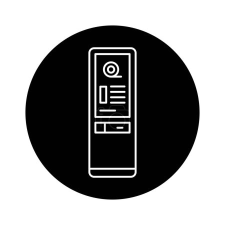 Ilustración de Auto-servicio de cine ticket machine black line icon. Pictograma para página web - Imagen libre de derechos