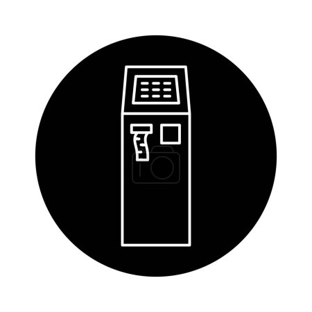 Ilustración de Icono de línea negra de la máquina expendedora de billetes de autoservicio. Pictograma para página web - Imagen libre de derechos