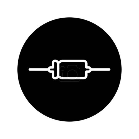 Illustration for Capasitor bipolar black line icon. - Royalty Free Image