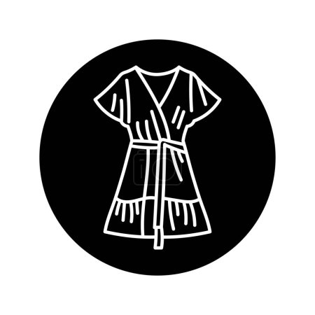 Ilustración de Vestido con un icono de línea negra olor. - Imagen libre de derechos