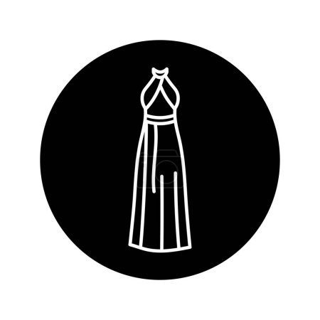 Illustration for Dress with an American armhole black line icon. - Royalty Free Image