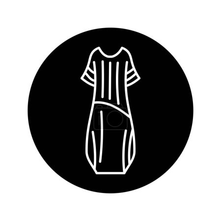 Ilustración de Vestido con globo icono de línea negra. - Imagen libre de derechos