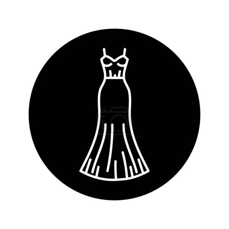 Ilustración de Vestido de sirena línea negra icono. - Imagen libre de derechos