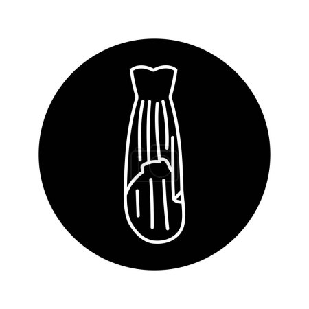 Ilustración de Vestido-salmonete icono de línea negra. - Imagen libre de derechos