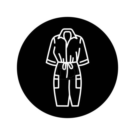Ilustración de Camisa vestido negro línea icono. - Imagen libre de derechos
