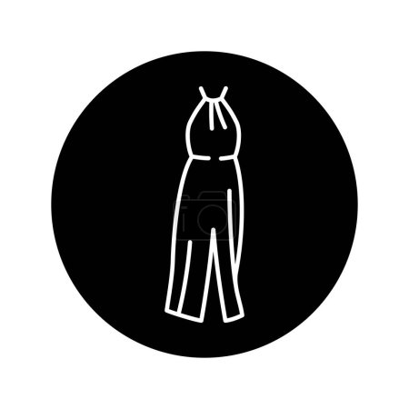 Ilustración de Vestido de noche línea negra icono. - Imagen libre de derechos