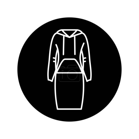 Ilustración de Vestido deportivo línea negra icono. - Imagen libre de derechos