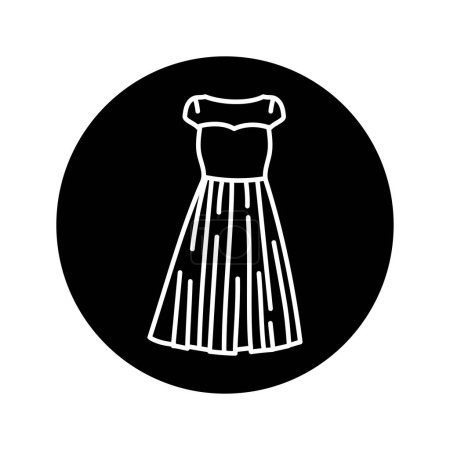 Illustration for Tutu dress black line icon. - Royalty Free Image