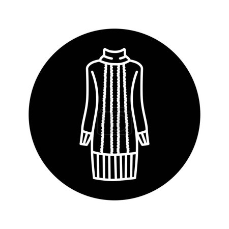 Ilustración de Vestido de invierno línea negra icono. - Imagen libre de derechos