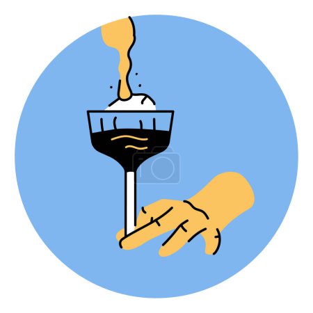 Téléchargez les illustrations : Make a cocktail color line icon. Work of a bartender - en licence libre de droit