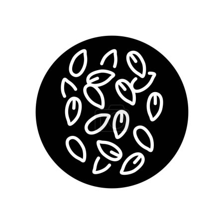 Illustration for Flax seeds black line icon. Natural organic super food. - Royalty Free Image