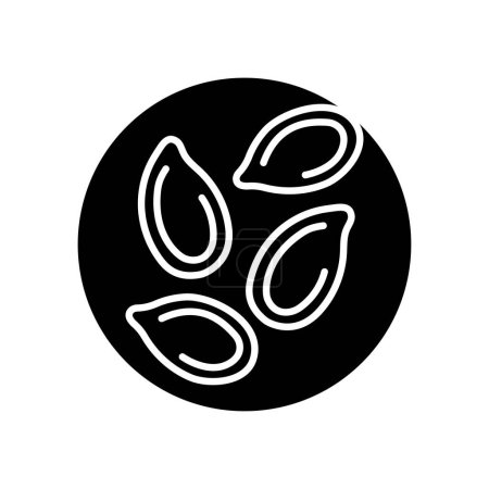 Ilustración de Icono de línea negra de semillas de calabaza. Comida orgánica natural súper. - Imagen libre de derechos