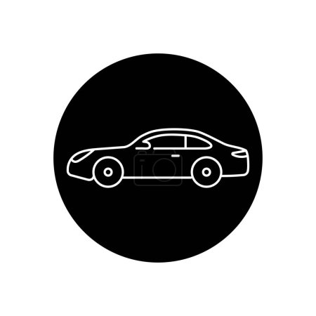Illustration for Children toy car black line icon. - Royalty Free Image