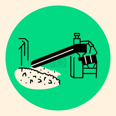 Illustration for Sorting and recycling of garbage black line icon. Pictogram for web page - Royalty Free Image