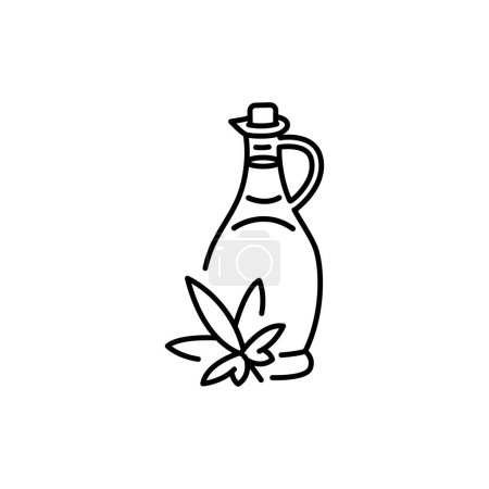 Ilustración de Icono de línea negra de aceite de marihuana. Sustancia estupefaciente. - Imagen libre de derechos