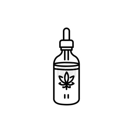 Illustration for Marijuana oil black line icon. Narcotic substance. - Royalty Free Image