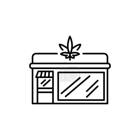 Téléchargez les illustrations : Boutique de marijuana ligne noire icône. CBD produits du cannabis - en licence libre de droit