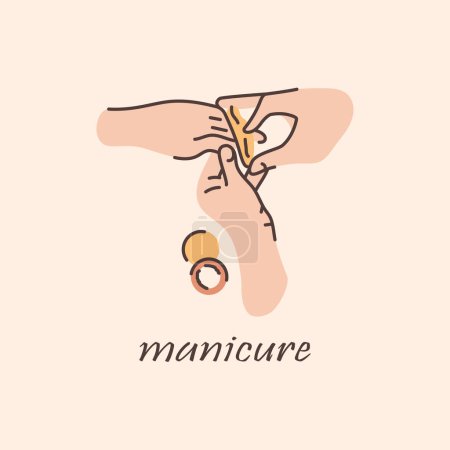 Illustration for Japanese manicure color line illustration. - Royalty Free Image