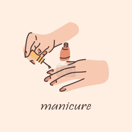 Illustration for Manicure color line illustration. Paint your nails. - Royalty Free Image