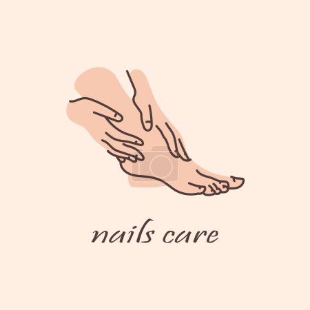 Illustration for Pedicure and manicure color line illustration. - Royalty Free Image