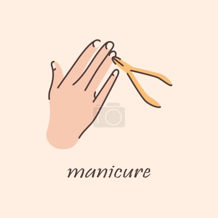 Illustration for Trimmed manicure color line illustration. - Royalty Free Image