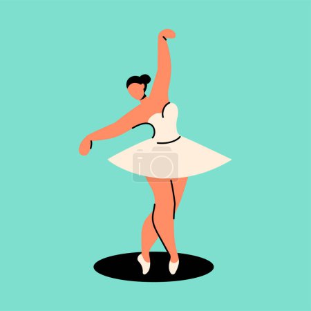 Illustration for Beauty ballerina color line icon. Ballet dance. - Royalty Free Image