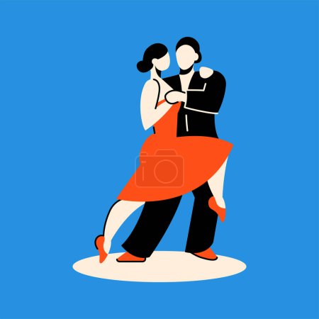Illustration for Couple dancing tango color concept - Royalty Free Image