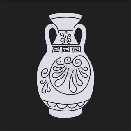 Illustration for Greek amphora black concept. - Royalty Free Image
