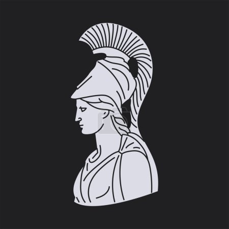 Ilustración de Estatua de Atenea concepto negro. - Imagen libre de derechos