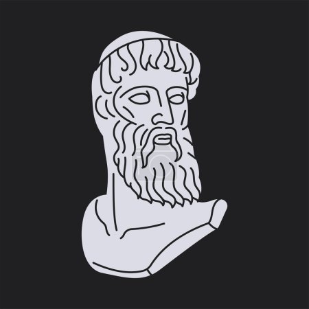 Ilustración de Estatua de Zeus concepto negro. - Imagen libre de derechos