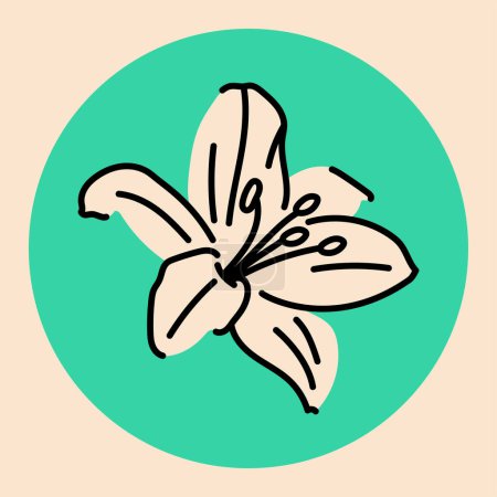 Ilustración de Lily línea de flor negro - Imagen libre de derechos