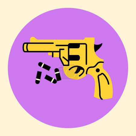 Téléchargez les illustrations : Pistolet enfant ligne noire icône. - en licence libre de droit
