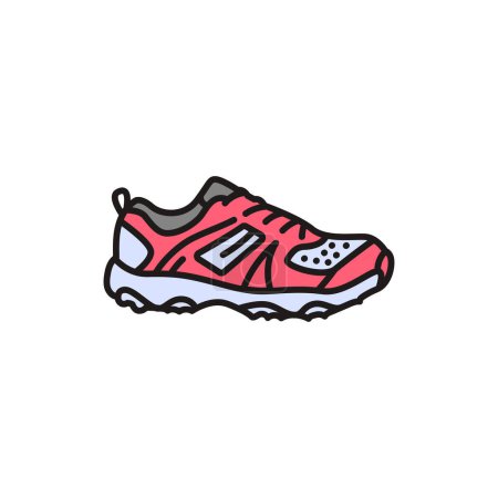 Téléchargez les illustrations : Cricket chaussures couleur ligne icône. - en licence libre de droit